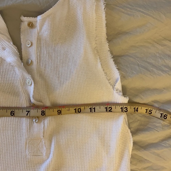 NEW White waffle Henley tank top. - Picture 11 of 12